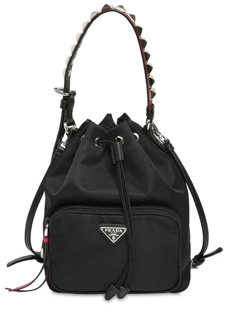 vela prada nylon bucket bag|Prada vela shoulder bag black.